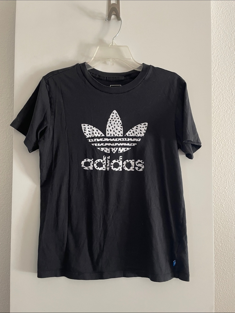 ADIDAS BLACK Cotton T Shirt Top Short Sleeve  Crew Neck Relaxed Fit